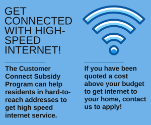 Get connected with high speed internet