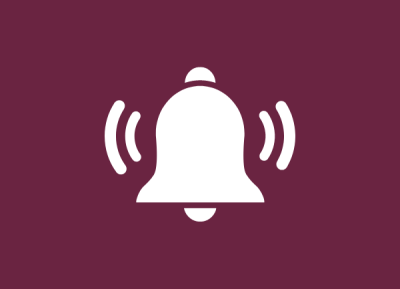 Notices Bell Icon on Maroon Background